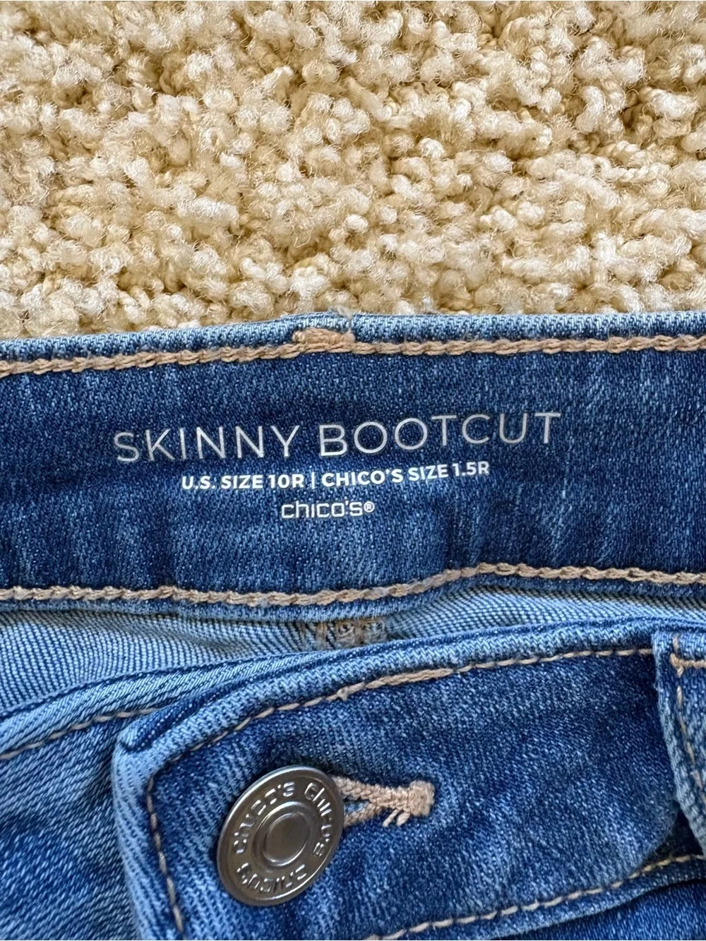 NWT Chico’s Skinny Bootcut Jeans Medium Wash‎ Stretch Denim Size 1.5R US 10R
